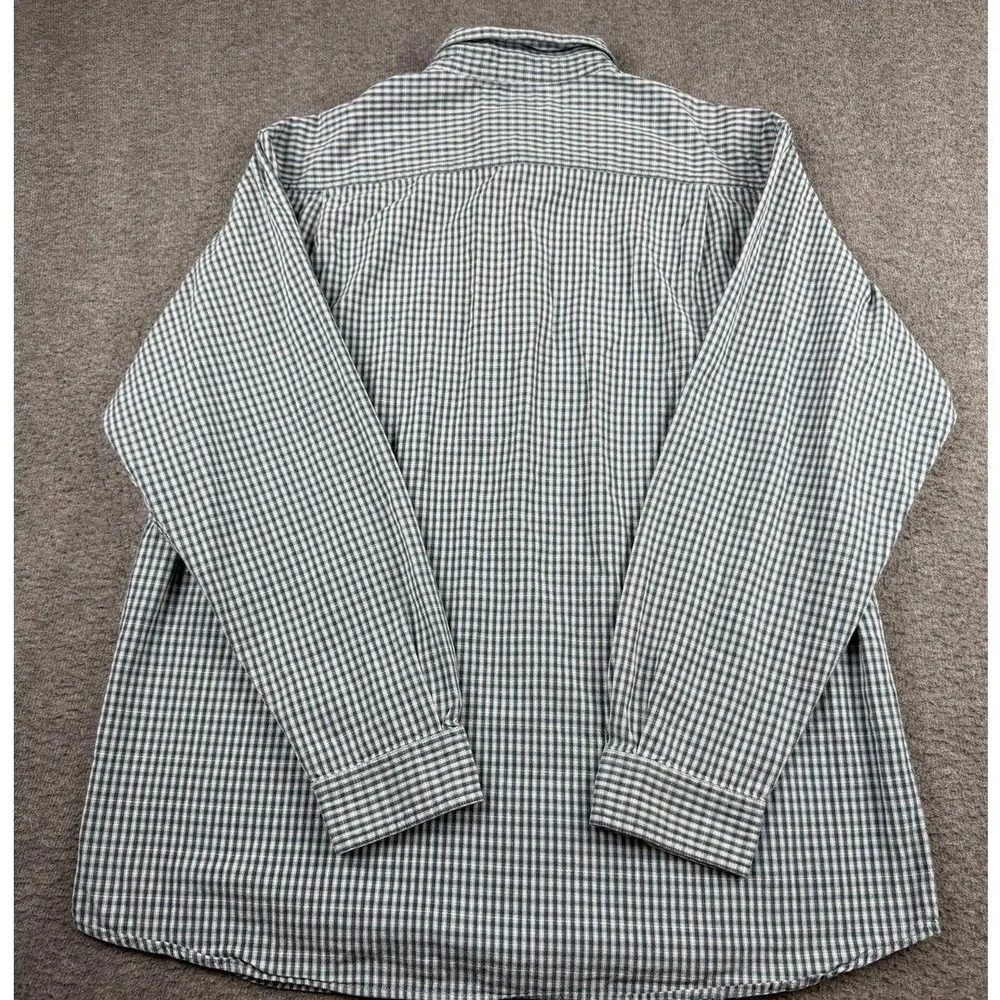 Columbia Men's XL Blue Gingham Long Sleeve Button Down Cotton Shirt AM7109